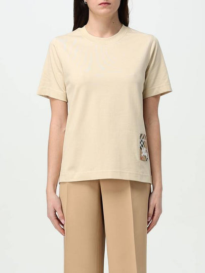 Check Label Short Sleeve T-Shirt Nutmeg - BURBERRY - BALAAN 2