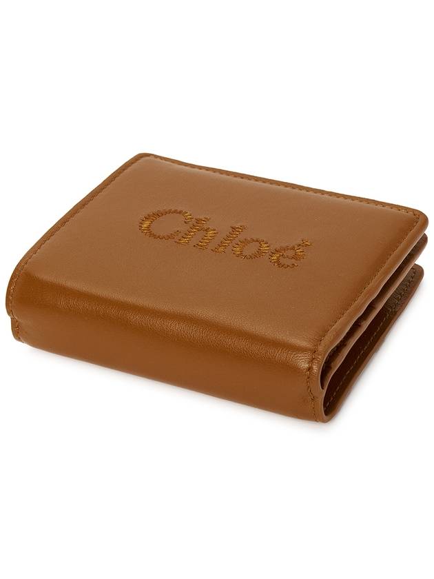 Sense Soft Leather Half Wallet Brown - CHLOE - BALAAN 4