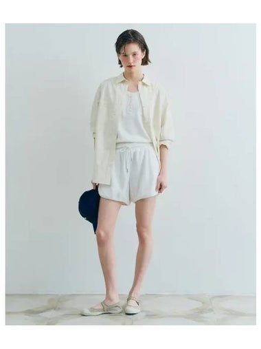 TOWEL SWEAT SHORTS white - BENSIMON - BALAAN 1