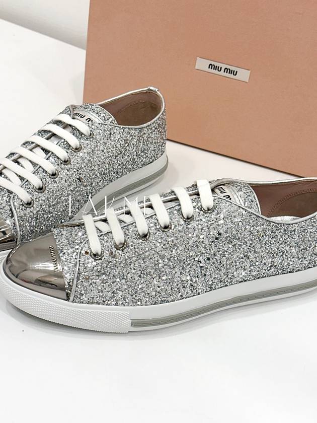 Metal toe glitter sneakers 5E8998 38size - MIU MIU - BALAAN 7