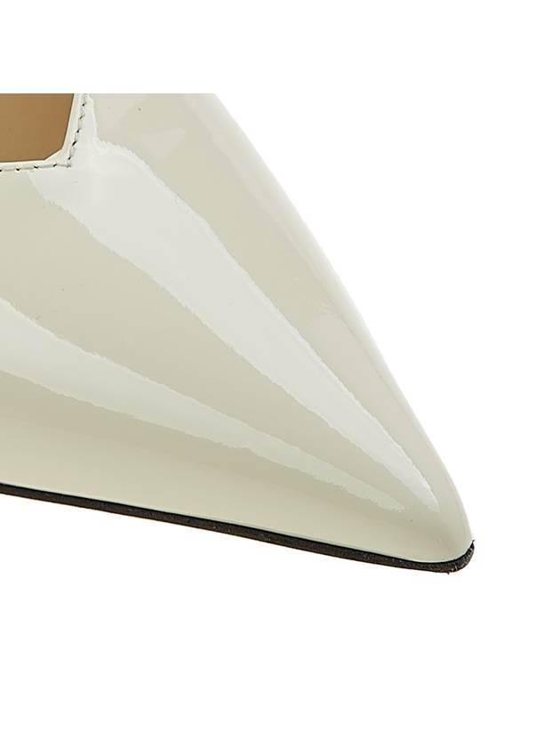 Women's Patent Leather Pointed Pumps AURELIE 85 XKM LATTE WHITE - JIMMY CHOO - BALAAN 9