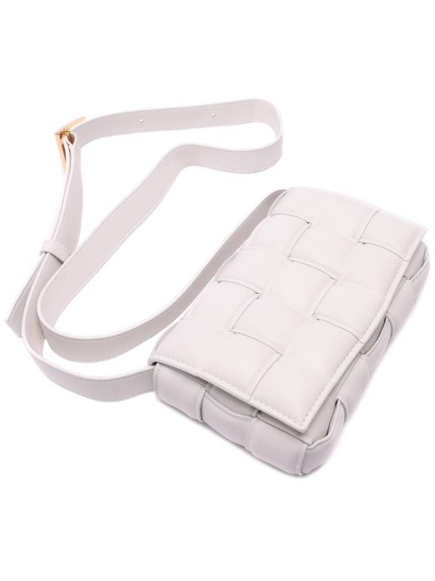 Cassette Intrecciato Padded Small Cross Bag White - BOTTEGA VENETA - BALAAN 6