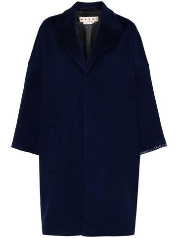 Stitched Logo Single Coat Blue - MARNI - BALAAN 1