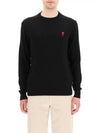 de Coeur Embroidery Crewneck Knit Top Black - AMI - BALAAN 4