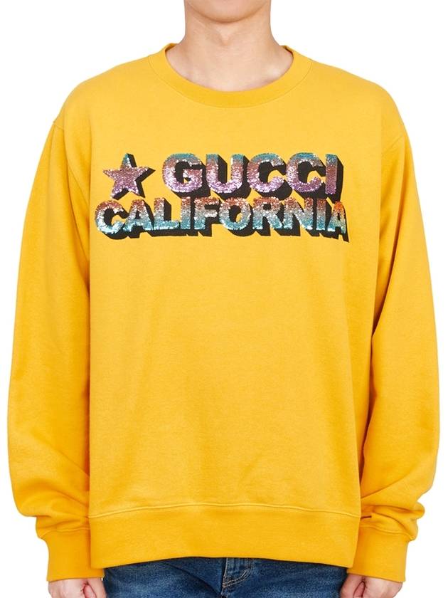 Sequined Cotton Jersey Sweatshirt Yellow - GUCCI - BALAAN 2