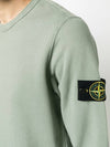 Brushed Cotton Fleece Garment Dyed Crewneck Sweatshirt Sage Green - STONE ISLAND - BALAAN 8