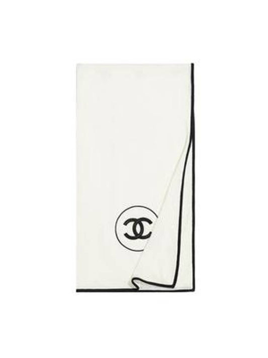 CC Logo Cashmere Silk Scarf Ivory - CHANEL - BALAAN 1