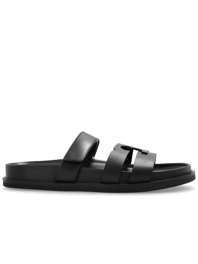 Tory Burch Leather Slides Ines, Women's, Black - TORY BURCH - BALAAN 1