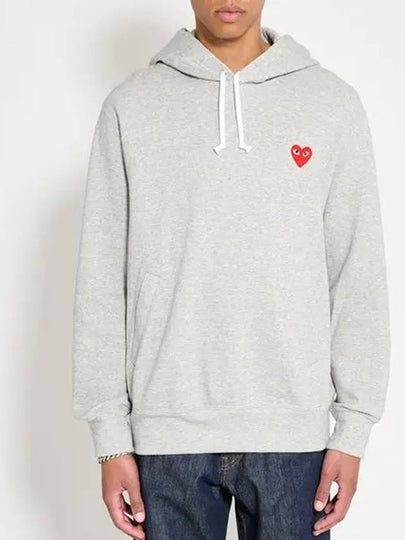 Red Heart Wappen Hoodie P1 T1701 Grey - COMME DES GARCONS PLAY - BALAAN 2