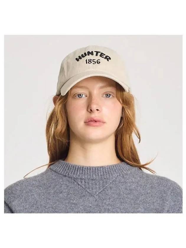 UNISEX Corduroy Embroidery 1865 Cap Smooth Pebble HBW0003CHZSMP - HUNTER - BALAAN 1