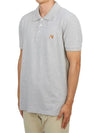 Fox Head Patch Cotton Polo Shirt Grey - MAISON KITSUNE - BALAAN 5