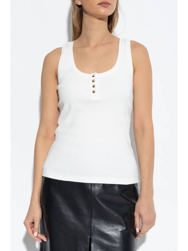 Anine Bing Ribbed Top Alessia, Women's, White - ANINE BING - BALAAN 3