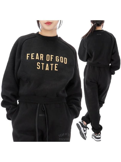 Logo Print Crew Neck Sweatshirt Black - FEAR OF GOD - BALAAN 2