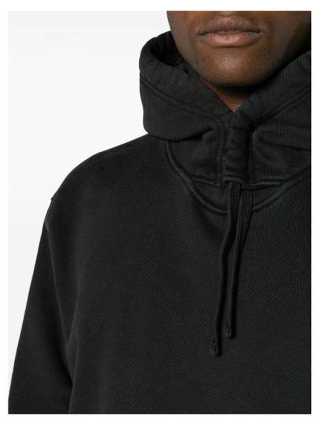 Men's Oversized Cotton Hoodie Black - STONE ISLAND - BALAAN 5