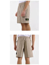 Men's Waffen Patch Bermuda Shorts Beige - STONE ISLAND - BALAAN 6