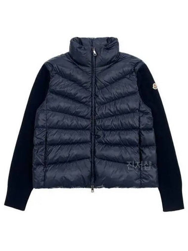 Padded wool cardigan navy blue 9B00012 M1131 778 9B000 1 270224 1039646 - MONCLER - BALAAN 1