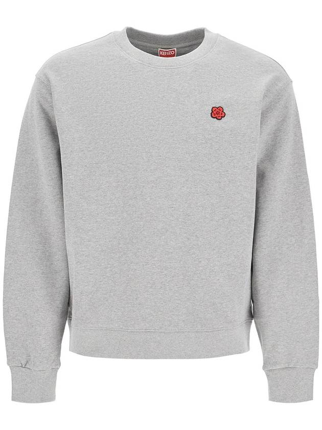 Boke Flower Embroidery Crew Neck Cotton Sweatshirt Grey - KENZO - BALAAN 2