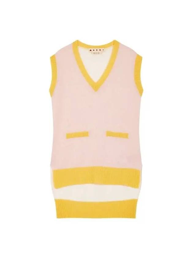 Color block uncut knit vest light pink - MARNI - BALAAN 1