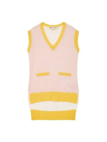 Color block uncut knit vest light pink - MARNI - BALAAN 1