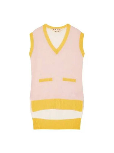 Color block uncut knit vest light pink - MARNI - BALAAN 1