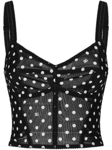 Polka dot corset top F7AB7TFSUBG - DOLCE&GABBANA - BALAAN 1