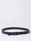 V Logo Leather Belt Black - VALENTINO - BALAAN 4