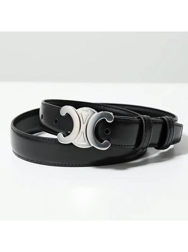 Triomphe Small Taurillon Leather Belt Black - CELINE - BALAAN 1