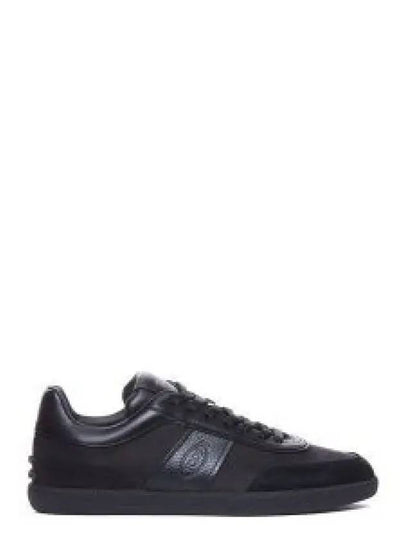 Suede Logo Panel Low-Top Sneakers Black - TOD'S - BALAAN 2