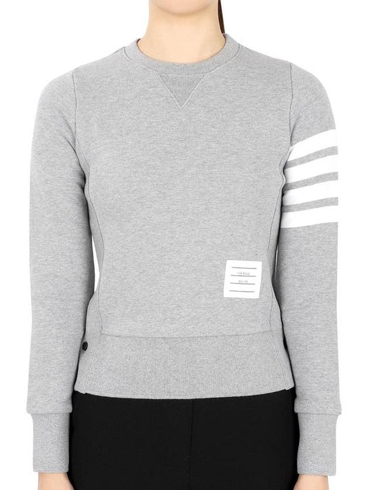 Engineered 4 Bar Stripe Loopback Jersey Knit Crewneck Sweatshirt Light Grey - THOM BROWNE - BALAAN 2