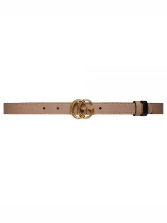 GG Marmont Reversible Thin Belt Pink Black - GUCCI - BALAAN 2