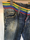 Men's Rainbow Dirty Back Pocket Embroidery Slim Fit Jeans 74LA0386 - DSQUARED2 - BALAAN 5