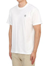 Organic Cotton Short Sleeve T-Shirt White - STONE ISLAND - BALAAN 3