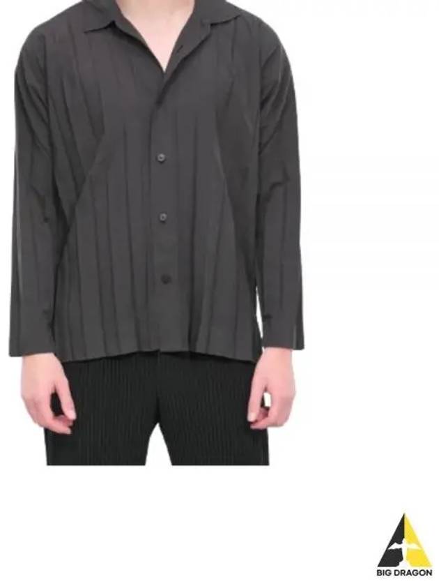 Pleated Long Sleeve Shirt Charcoal - ISSEY MIYAKE - BALAAN 2