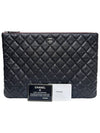 Women s A82552 Cavier Skin Classic COCO Silver Logo Large Clutch - CHANEL - BALAAN 9