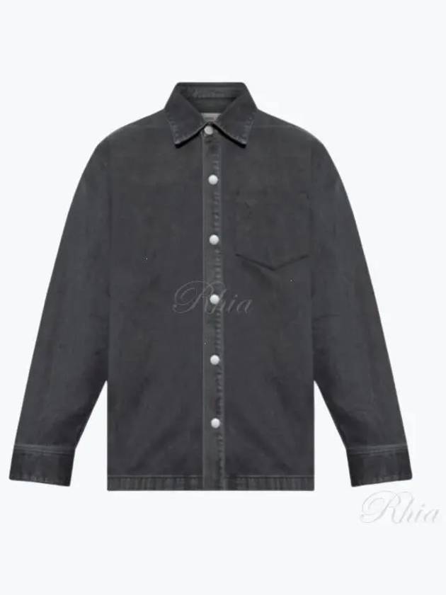 De Coeur Embossed Overshirt Jacket Black - AMI - BALAAN 2