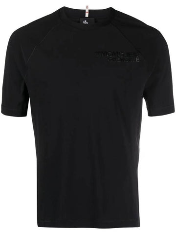 Grenoble Activewear Crew Neck Short Sleeve T-Shirt Black - MONCLER - BALAAN 1