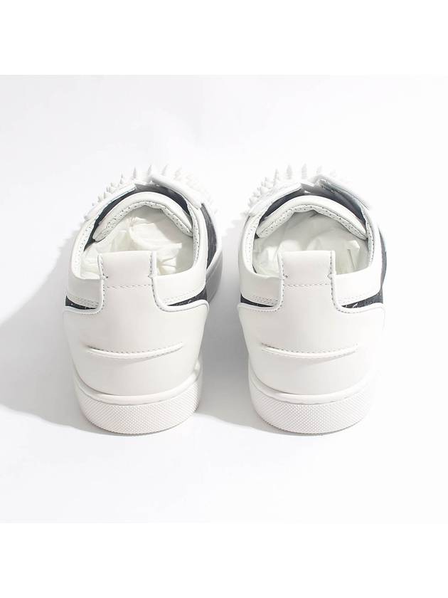 Louis Junior Spike Low Top Sneakers White Black - CHRISTIAN LOUBOUTIN - BALAAN 4