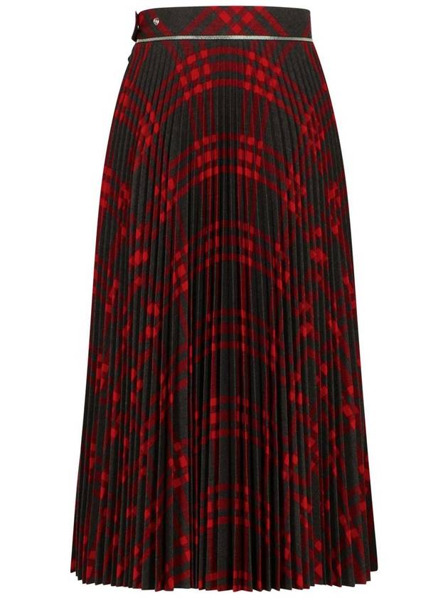 Burberry 'Check' Long Wool Blend Skirt - BURBERRY - BALAAN 3