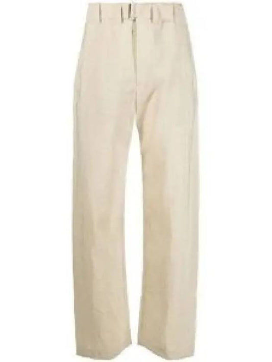 Soft Silk Betted Straight Pants Sand - LEMAIRE - BALAAN 2