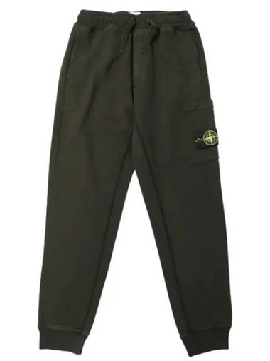 Brushed Cotton Fleece Cargo Jogger Pants Regular Fit - STONE ISLAND - BALAAN 1