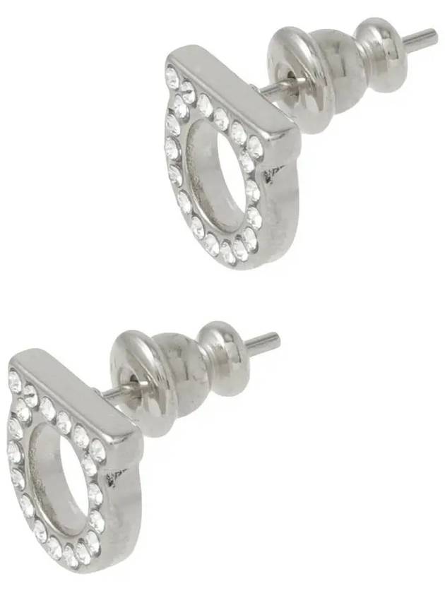 Gancini Crystal Small Earrings Silver - SALVATORE FERRAGAMO - BALAAN 5