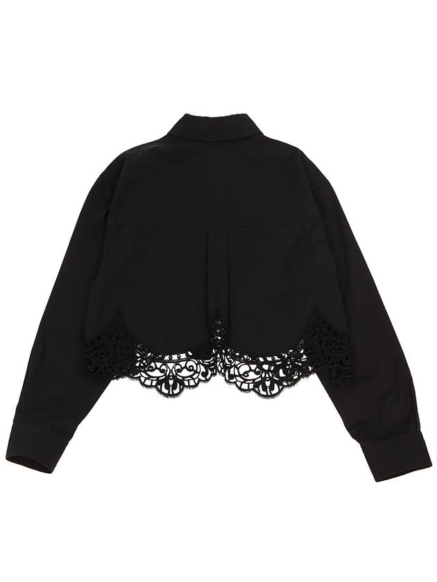 Macrame Crop Shirt Black - BURBERRY - BALAAN 3