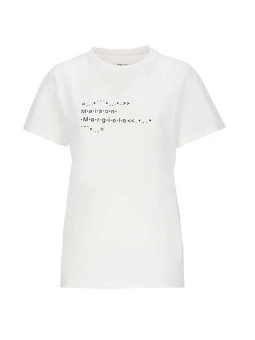 Women's Emoji Logo Font Generator Short Sleeve T-Shirt White - MAISON MARGIELA - BALAAN 1