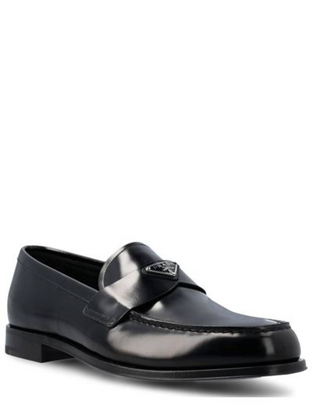 Brushed Leather Loafers Black - PRADA - BALAAN 3