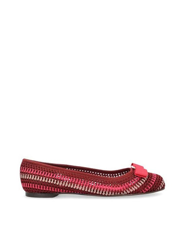 BALLERINA VARINA REALIZZATA IN TESSUTO CROCHET DI COLORE ROSSO CON DETTAGLIO DI FIOCCO SUL DAVANTI 01E588757625003 - SALVATORE FERRAGAMO - BALAAN 1