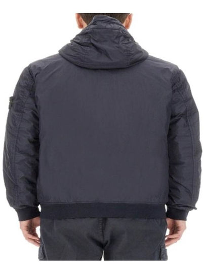 Men's Garment Dyed Crinkle Reps Recycled Nylon Primaloft TC Hooded Jacket Navy - STONE ISLAND - BALAAN 2