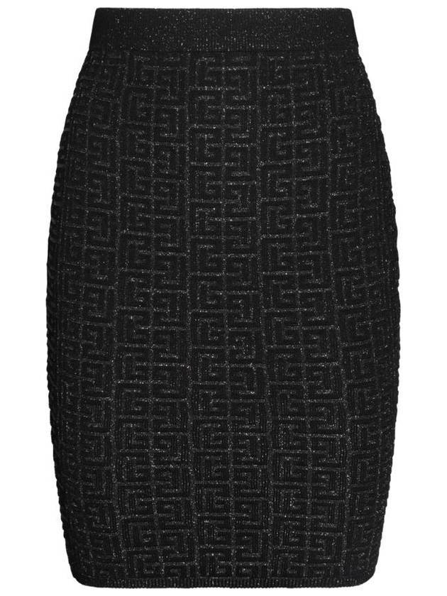 PB Labyrinth Knit Pencil Skirt Black - BALMAIN - BALAAN 1