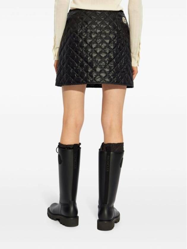 Padded Mini A-Line Skirt Black - MONCLER - BALAAN 4