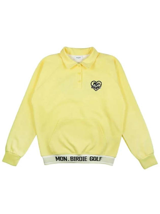 Heart logo point collar neck sweatshirt YELLOW - MONBIRDIE GOLF - BALAAN 2