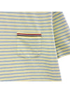 Striped Jersey Pocket Short Sleeve T-Shirt Green Yellow - THOM BROWNE - BALAAN 4